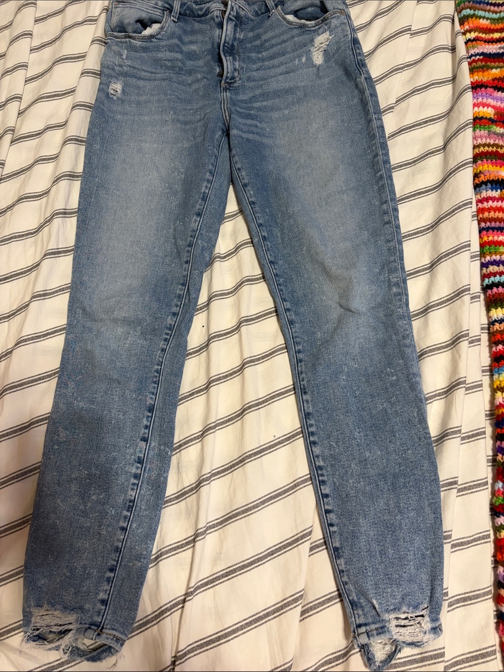 Abercrombie & Fitch Light Blue Distressed Skinny Jeans
